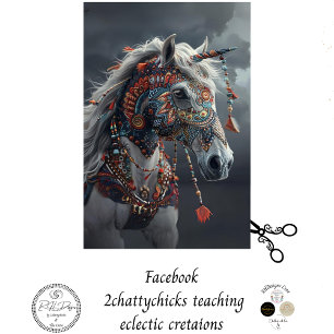 Papel De Seda Decoupage Cavalo Indígena Americano Cerimonial Bra