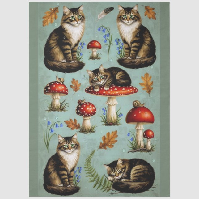 Papel De Seda Decoupage Celestial Kitten (Frente )