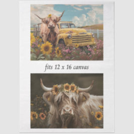 Papel De Seda Decoupage Charme Rústico Highland & Caminhão Antig
