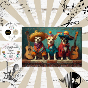 Papel De Seda Decoupage Chihuahua Mexicano Penas Funk Fur