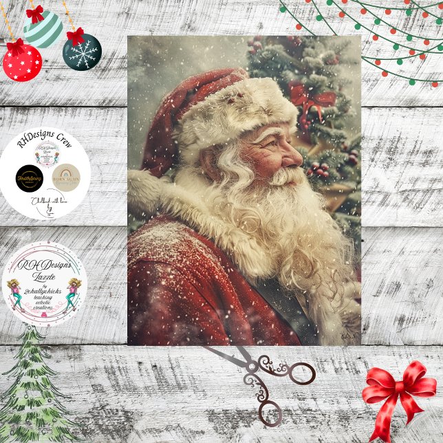 Papel De Seda Decoupage Christmas Traditional Santa Claus (Criador carregado)