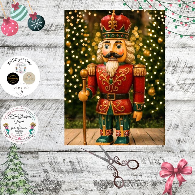 Papel De Seda Decoupage Classic Nutcracker Red Green  (Criador carregado)