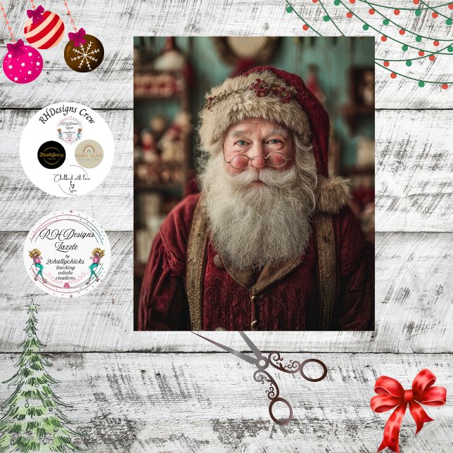 Papel De Seda Decoupage Classic Photo Santa Claus  (Criador carregado)
