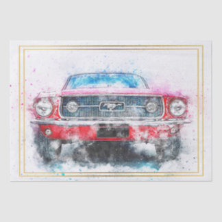 Papel De Seda Decoupage Clássica do Carro Mustang