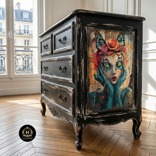 Papel De Seda Decoupage Colorido de Gárgula Gótica de Paris (Criador carregado)