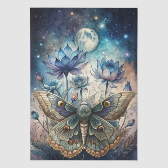 Papel de Seda Decoupage Colorido de Mariposas Luna (Frente )