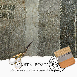 Papel De Seda Decoupage com Textura Envelhecida em Cinza Rústico