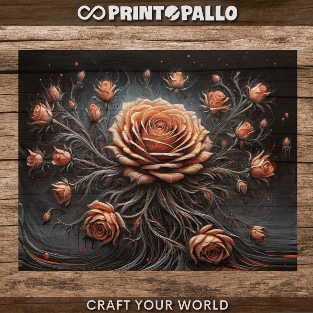 Papel De Seda Decoupage - Constelação de Rosas -  (Criador carregado)