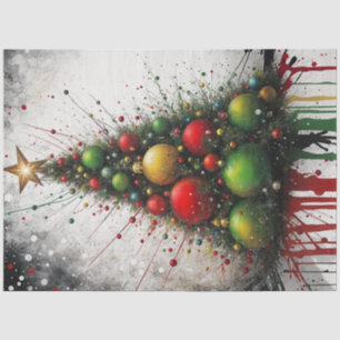 Papel De Seda Decoupage da Árvore de Natal do Ornamento por Água