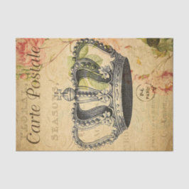 Papel De Seda Decoupage da Coroa do Cartão-Postal Francês Epheme