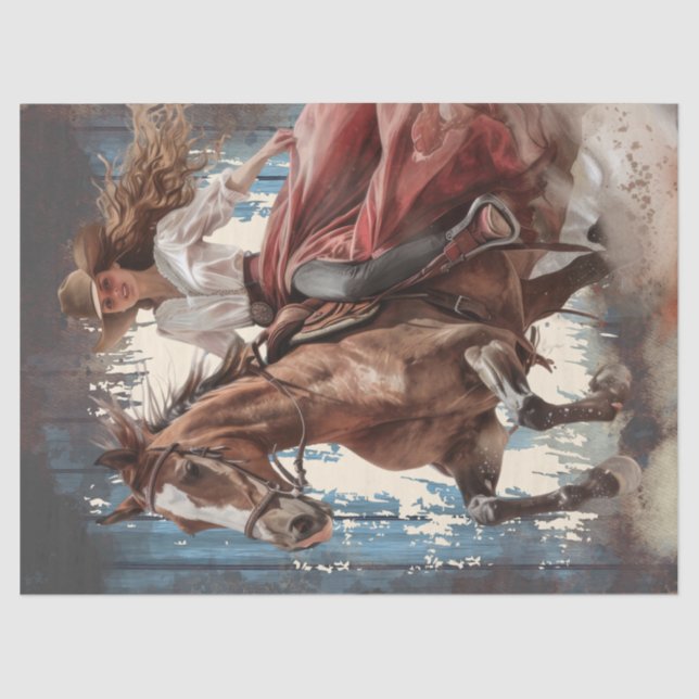 Papel De Seda Decoupage da Cowgirl (Frente )