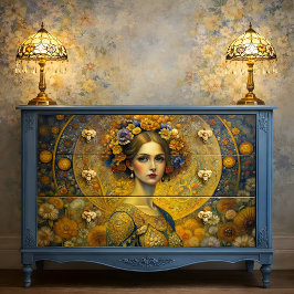 Papel De Seda Decoupage da Deusa Dourada