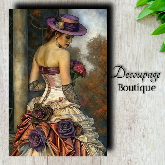 Papel De Seda Decoupage da Elegância Vitoriana (Victorian Romance Decoupage Tissue Paper)