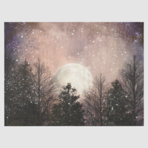 Papel De Seda Decoupage da Floresta da Noite Estelar da Lua Comp