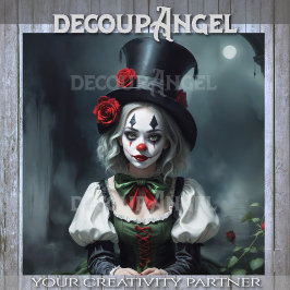 Papel De Seda Decoupage da Garota Harlequin