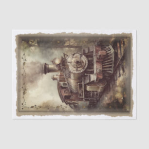 Papel De Seda Decoupage da Locomotiva Vintage Vitoriana