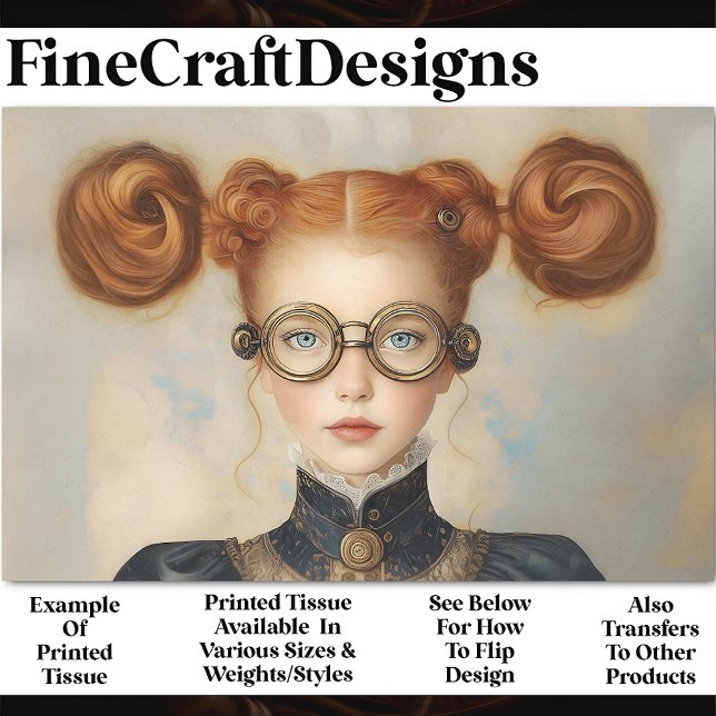 Papel De Seda Decoupage da Princesa AC9 de Cabelo Vermelho Doce (Criador carregado)