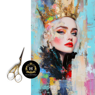 Papel De Seda Decoupage da Rainha abstrato Regal