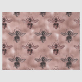 Papel De Seda Decoupage da Rainha de Bee Rosa Dourada