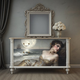 Papel De Seda Decoupage da Sereia do ouro Shoreline