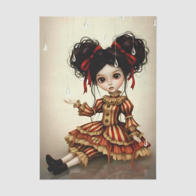 Papel De Seda Decoupage Dark Circus Doll (Frente )