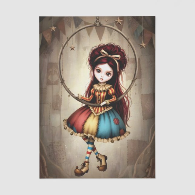 Papel De Seda Decoupage Dark Circus Doll (Frente )