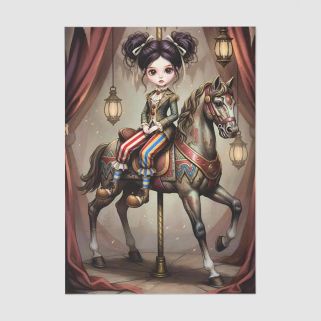 Papel De Seda Decoupage Dark Circus Doll (Frente )