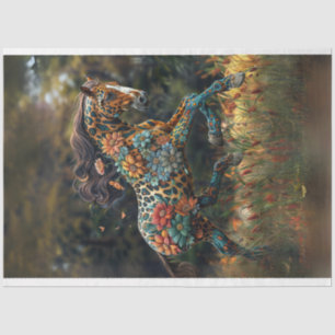 Papel De Seda Decoupage de Arte Digital em Cavalo de Fábrica Flo