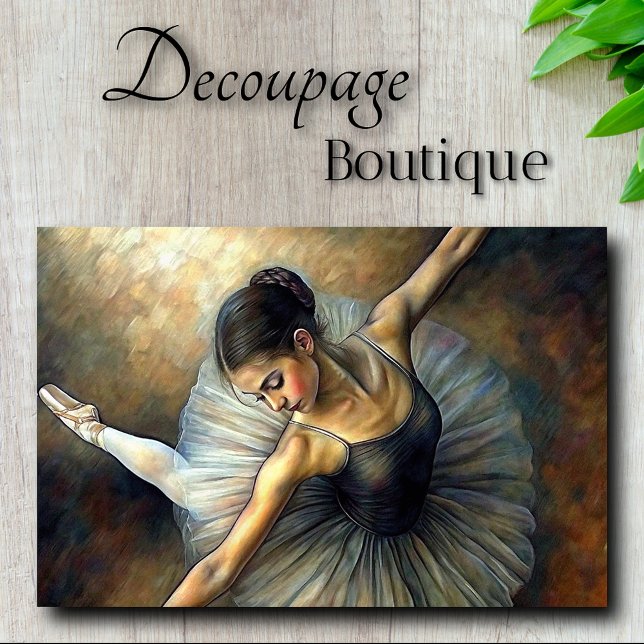 Papel De Seda Decoupage de Bailarina Dançarina Tom de Terra (Earth Tone Oil Ballerina Decoupage Tissue Paper)