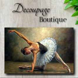 Papel De Seda Decoupage de Ballerina Graciosa de Óleo de Bronze
