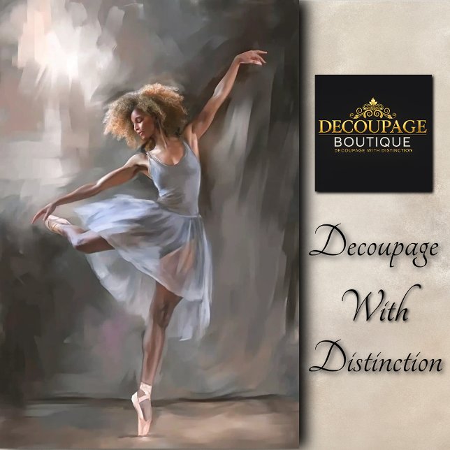 Papel De Seda Decoupage de Ballet Gracioso Aquarela (Watercolor Graceful Ballet Decoupage Tissue Paper)