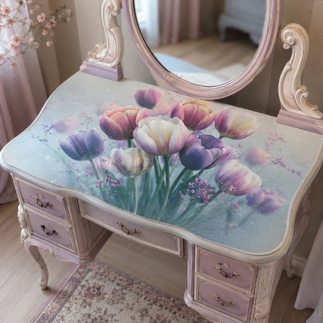 Papel De Seda Decoupage de Buquê de Tulipas Lavanda Suave (Criador carregado)
