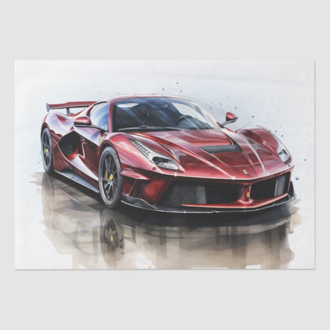 Papel De Seda Decoupage de Carros de Supercarro (Frente )