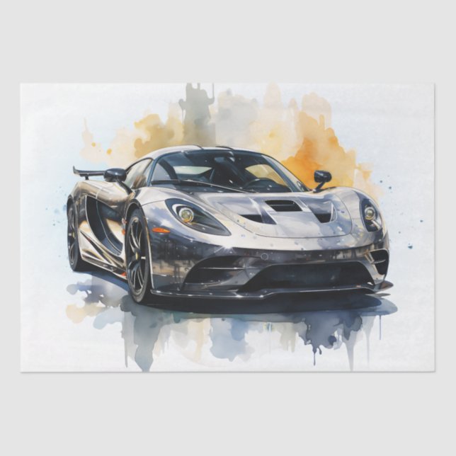 Papel De Seda Decoupage de Carros de Supercarro (Frente )