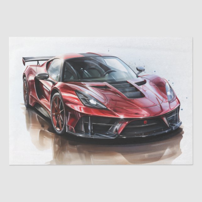 Papel De Seda Decoupage de Carros de Supercarro (Frente )