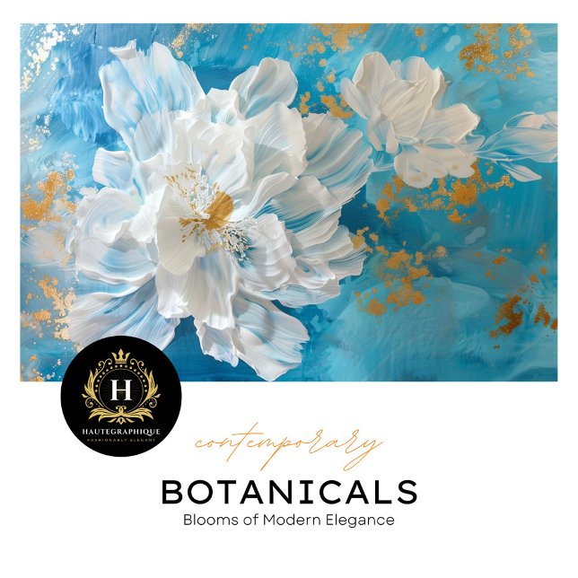 Papel De Seda Decoupage de Casamento Floral Branco e Dourado (Criador carregado)