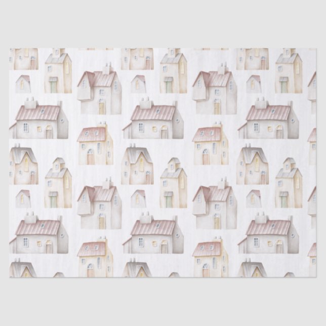 Papel De Seda Decoupage de Casas de Água (Frente )