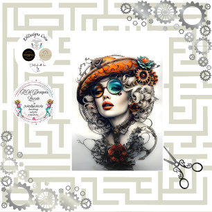 Papel De Seda Decoupage de Cassandrea Apontadora Steampunk Boho