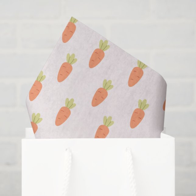 Papel De Seda Decoupage de Cenouras (Sacola de presentes)