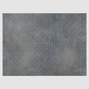 Papel De Seda Decoupage de Chave Grego Azul e Marrom
