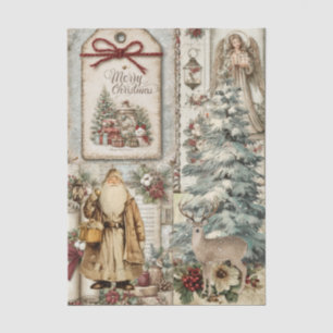 Papel De Seda Decoupage de Colagem do Papai Noel Inspirado em Vi
