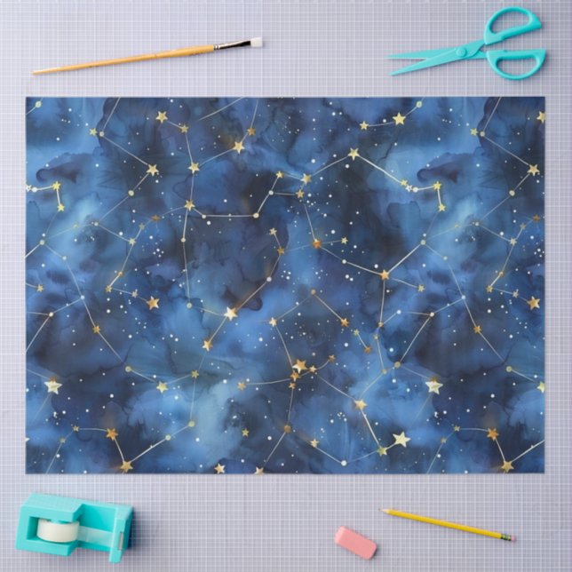 Papel De Seda Decoupage de Constelação Celestial (Arte )