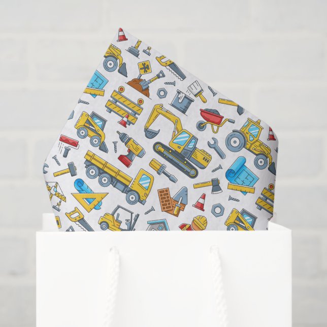 Papel De Seda Decoupage de Construção (Sacola de presentes)