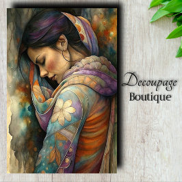 Papel De Seda Decoupage de Contemplação Sagrada
