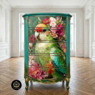 Papel De Seda Decoupage de Coroa Floral Nativa de Papagaio Austr