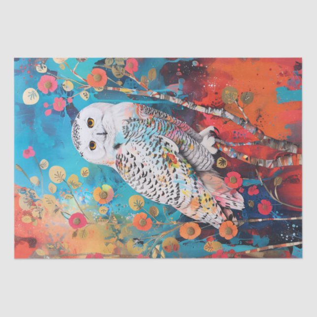 Papel De Seda Decoupage de Coruja de Arte pop (Frente )