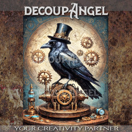 Papel De Seda Decoupage de Corvo Steampunk