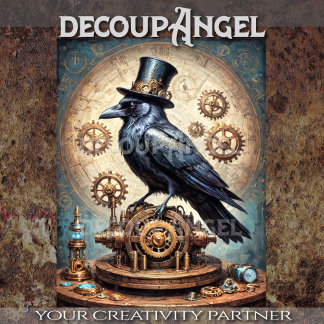 Papel De Seda Decoupage de Corvo Steampunk