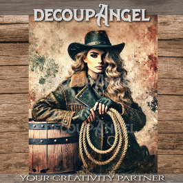 Papel De Seda Decoupage de Cowgirl Selvagem