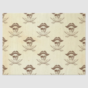 Papel De Seda Decoupage de Crânio e Espadas Pirata